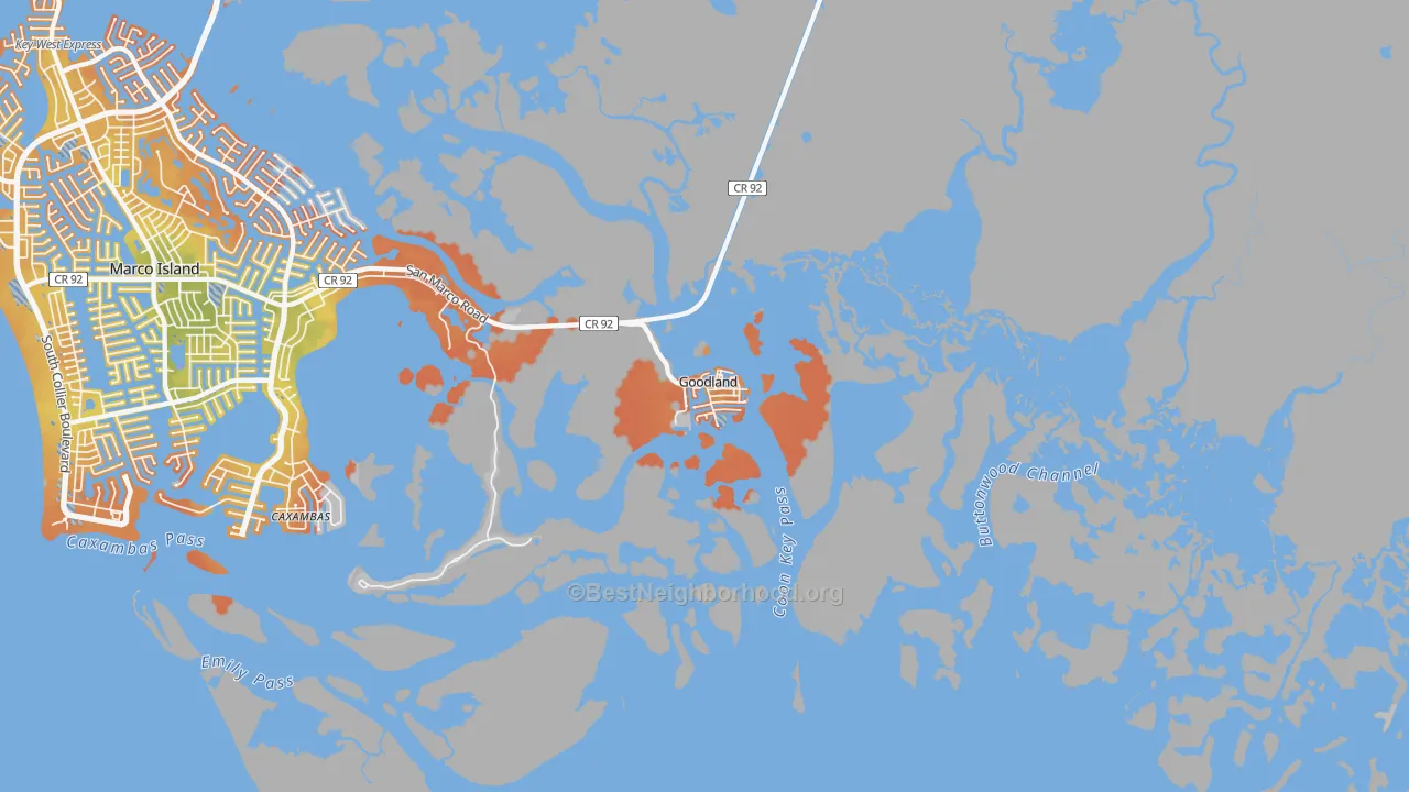 Bike Grade map of 34140, FL