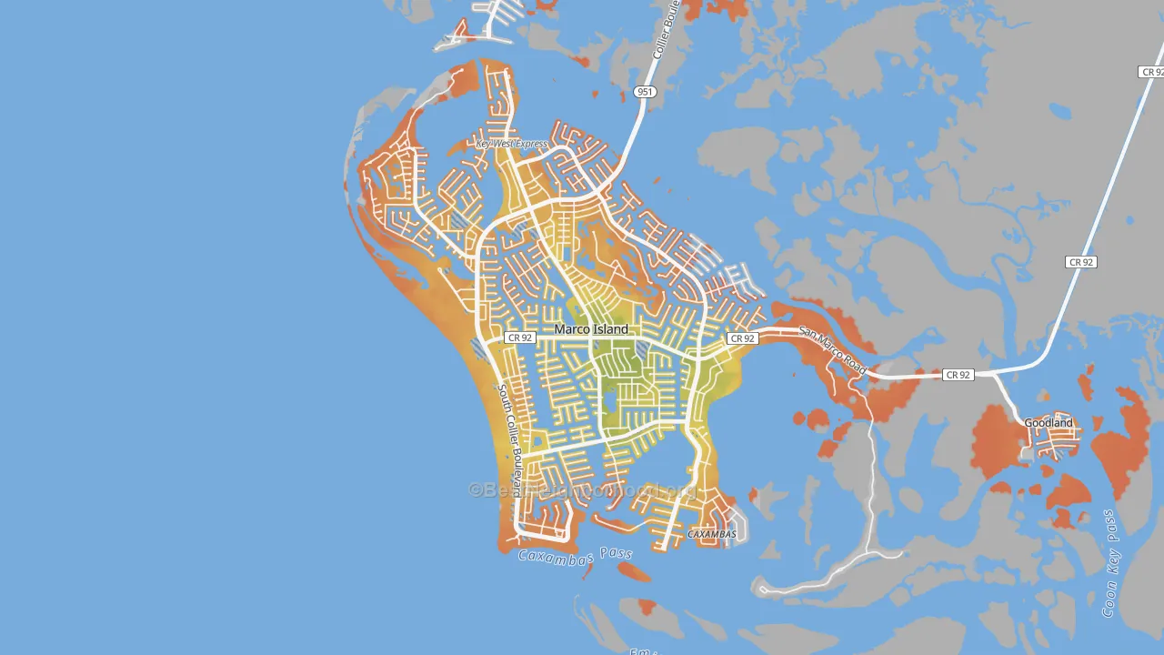 Bike Grade map of 34145, FL