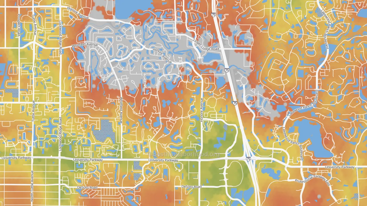 Bike Grade map of 34201, FL