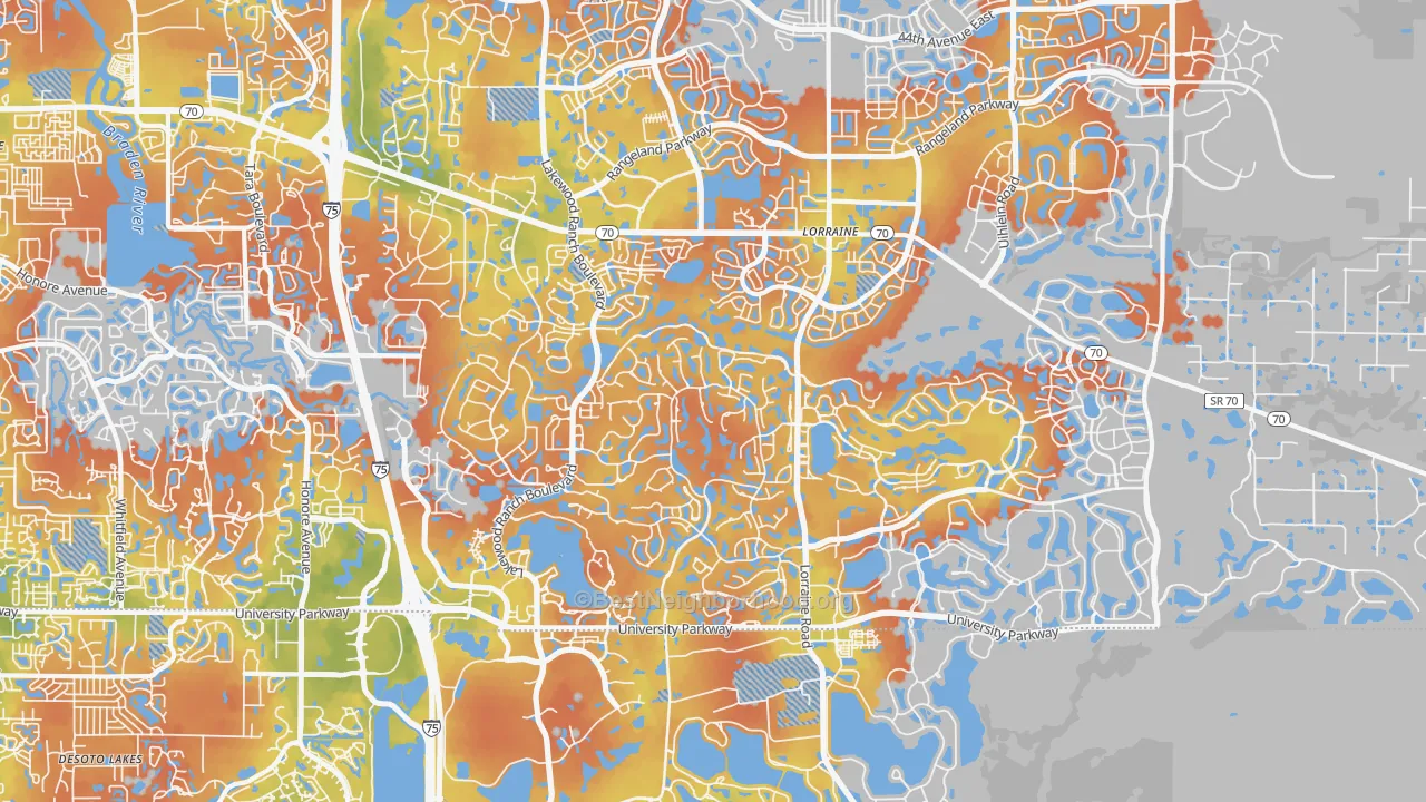 Bike Grade map of 34202, FL