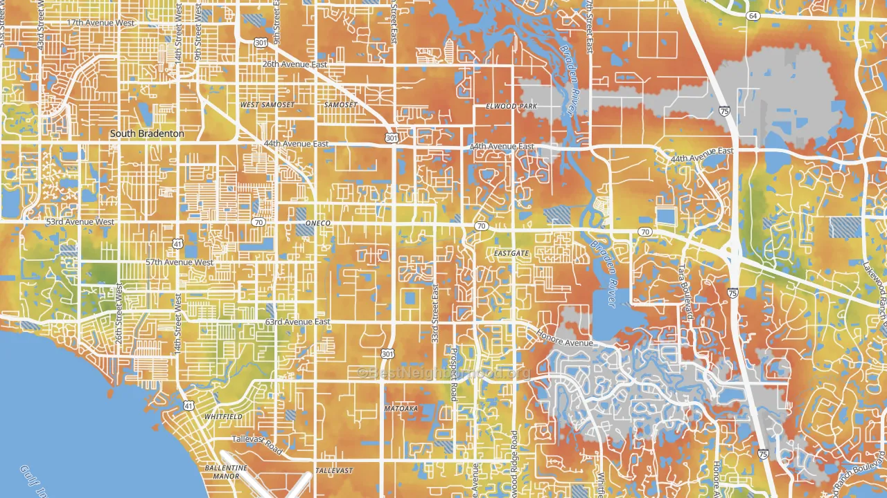 Bike Grade map of 34203, FL