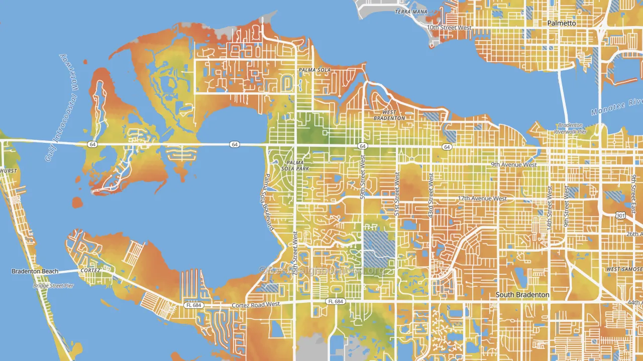 Bike Grade map of 34209, FL