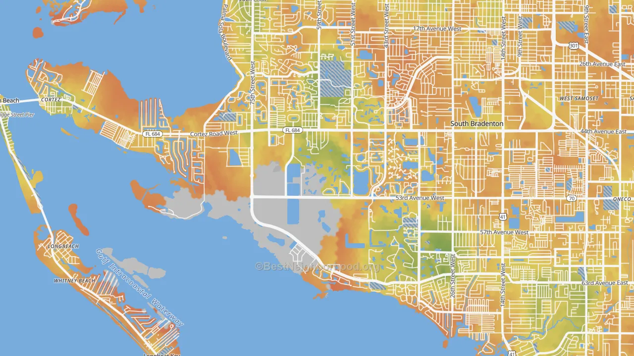 Bike Grade map of 34210, FL