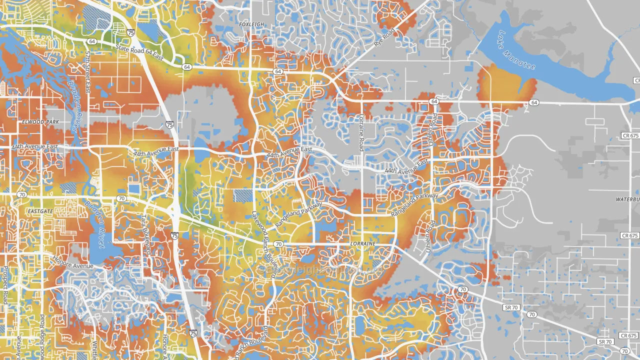 Bike Grade map of 34211, FL