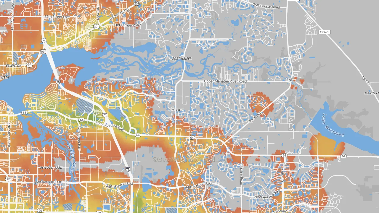 Bike Grade map of 34212, FL