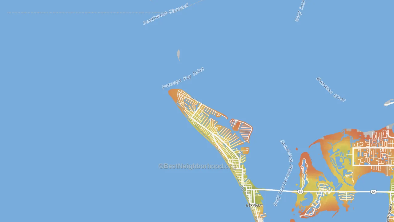 Bike Grade map of 34216, FL