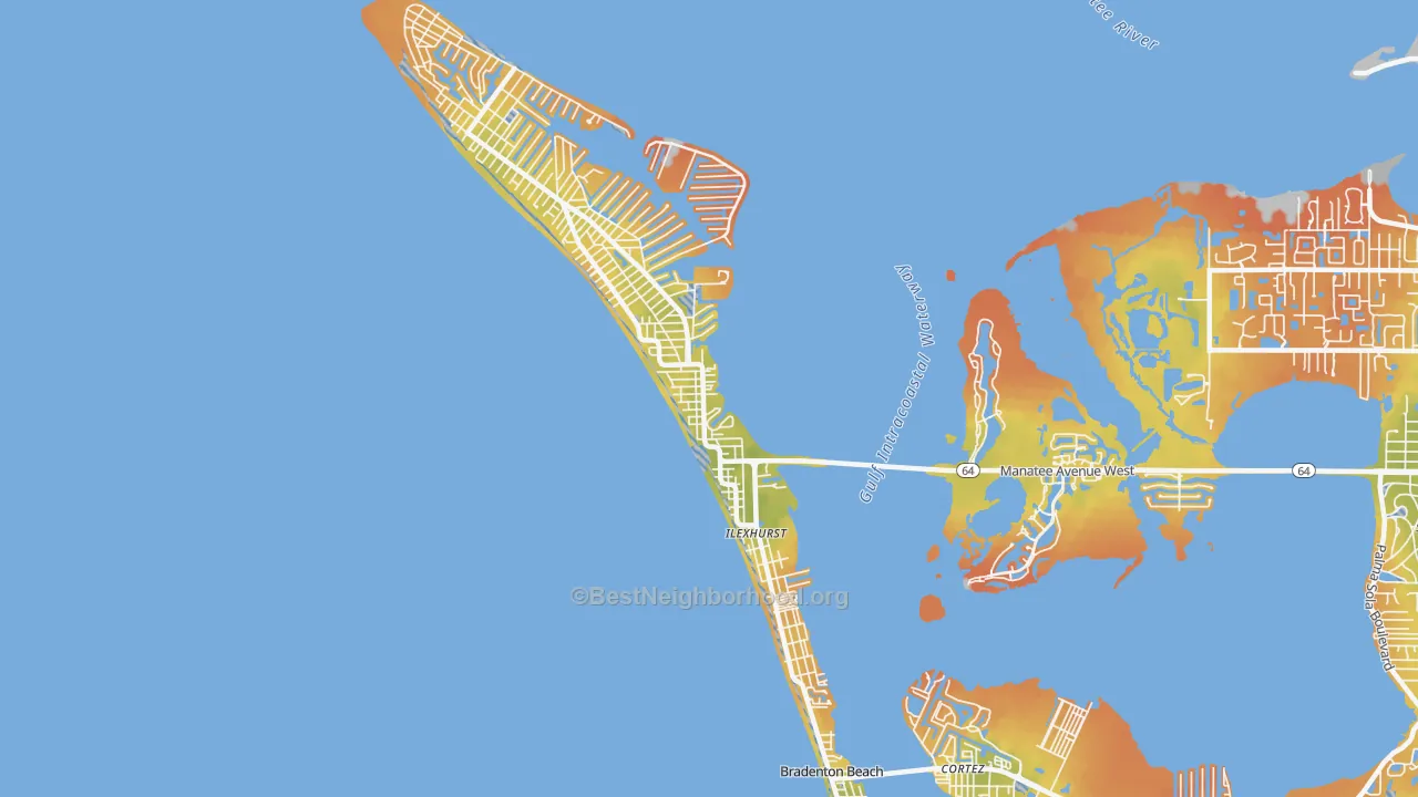 Bike Grade map of 34217, FL