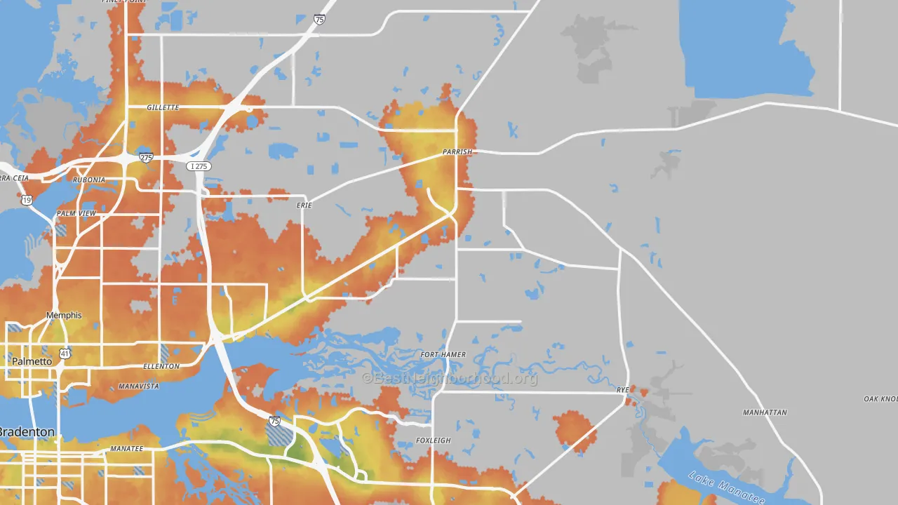 Bike Grade map of 34219, FL