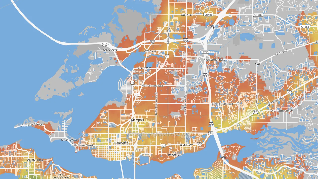 Bike Grade map of 34221, FL