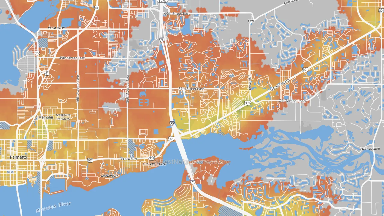 Bike Grade map of 34222, FL