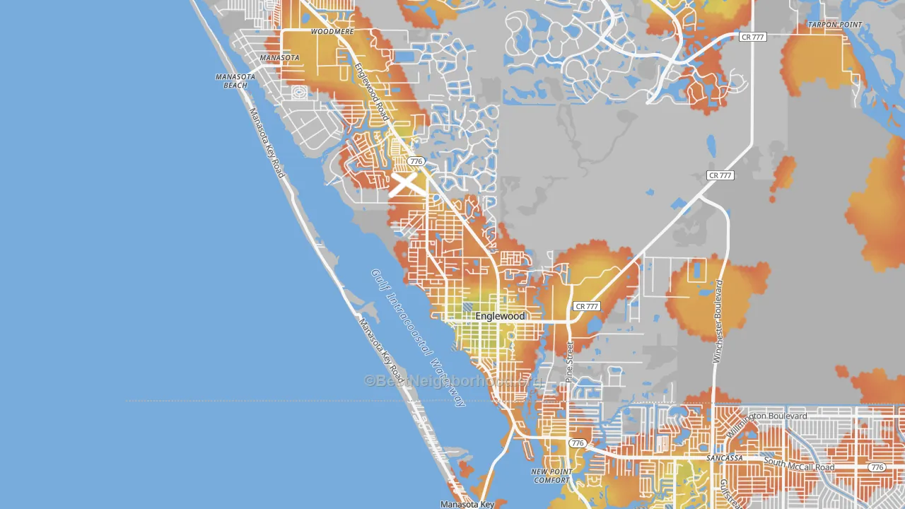Bike Grade map of 34223, FL