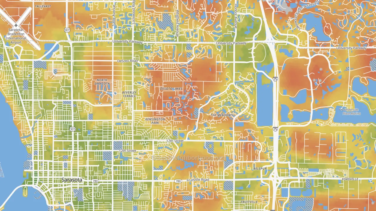 Bike Grade map of 34235, FL