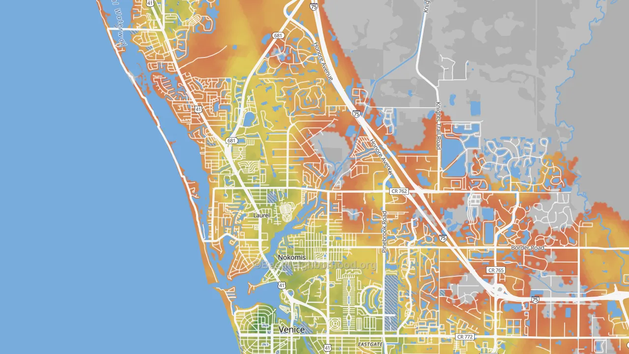 Bike Grade map of 34275, FL