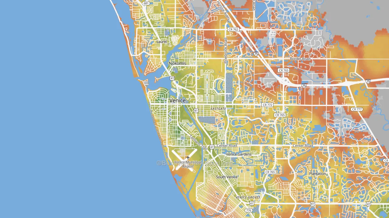 Bike Grade map of 34285, FL