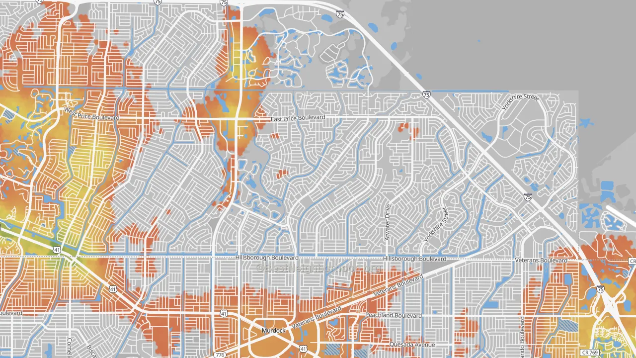Bike Grade map of 34288, FL