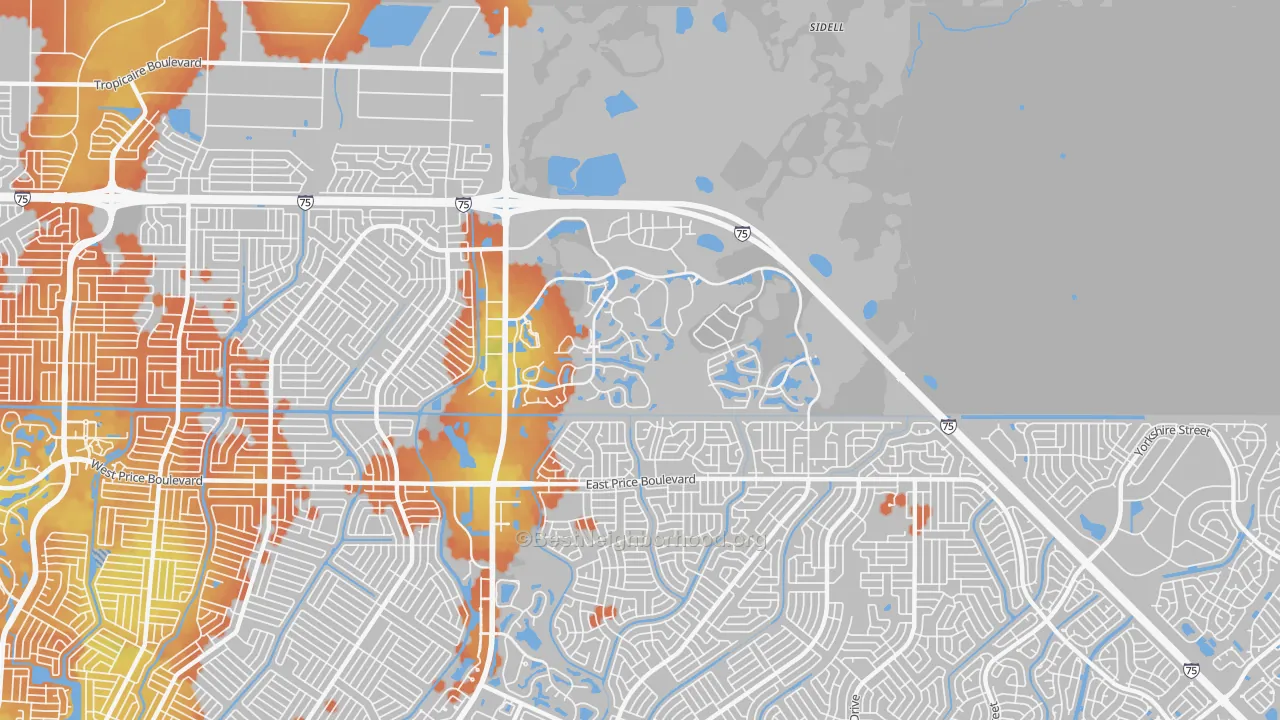 Bike Grade map of 34289, FL