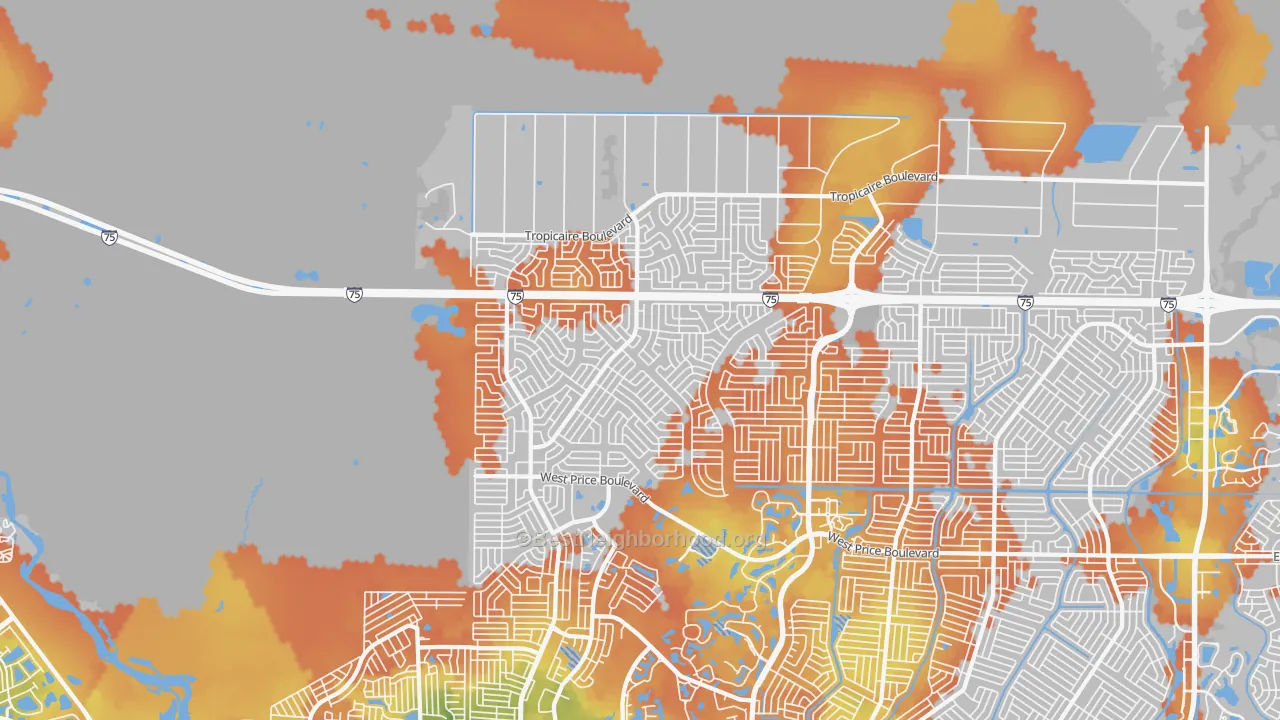 Bike Grade map of 34291, FL