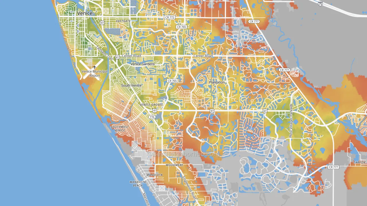 Bike Grade map of 34293, FL