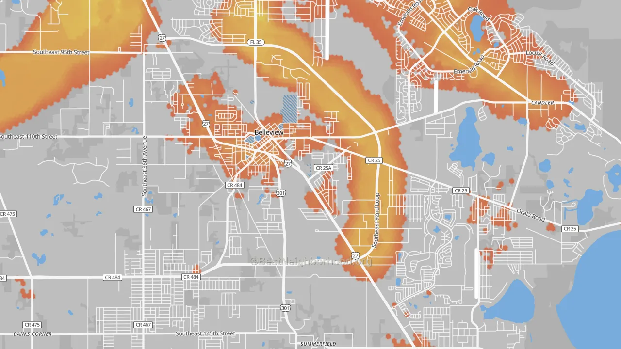 Bike Grade map of 34420, FL