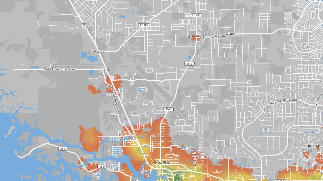 Bike Grade map of 34428, FL