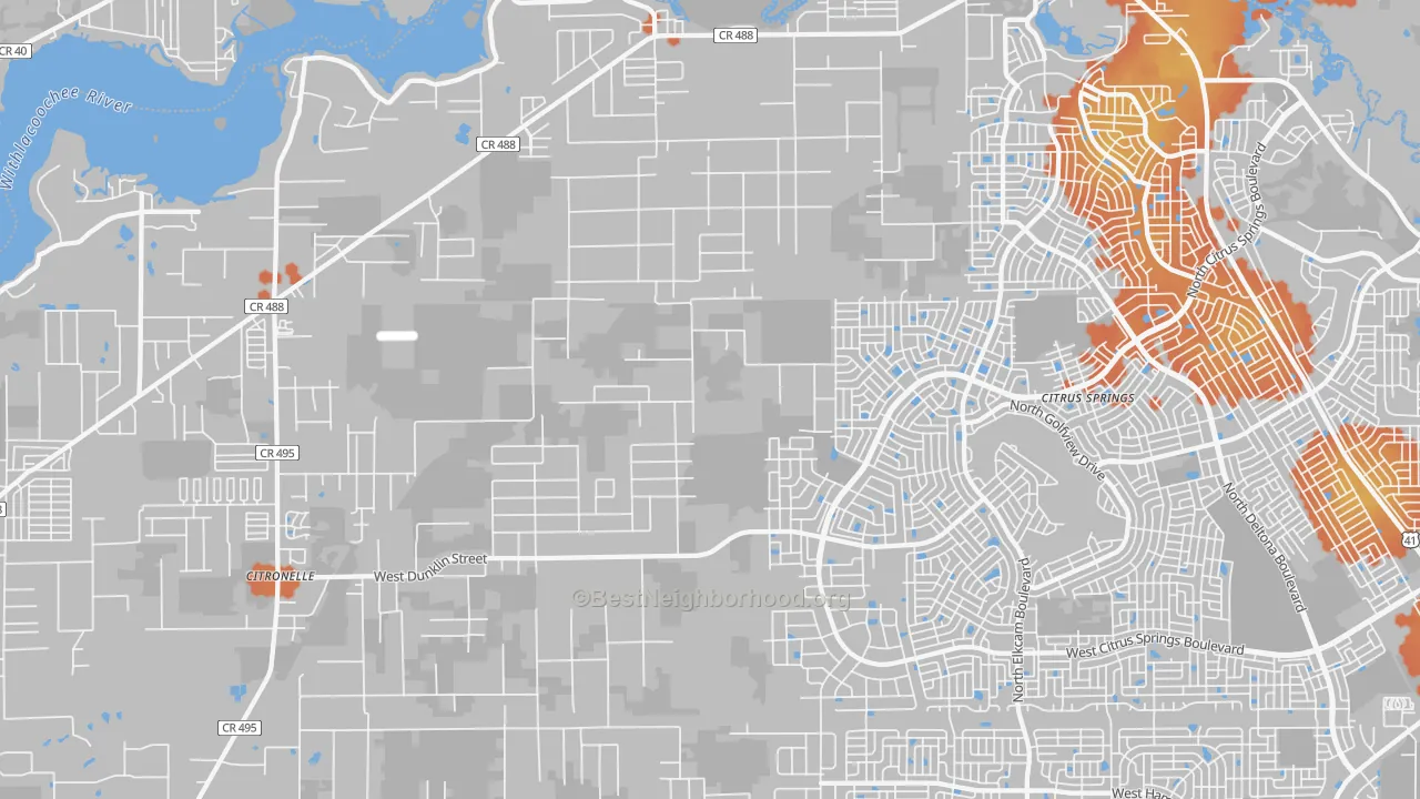 Bike Grade map of 34433, FL