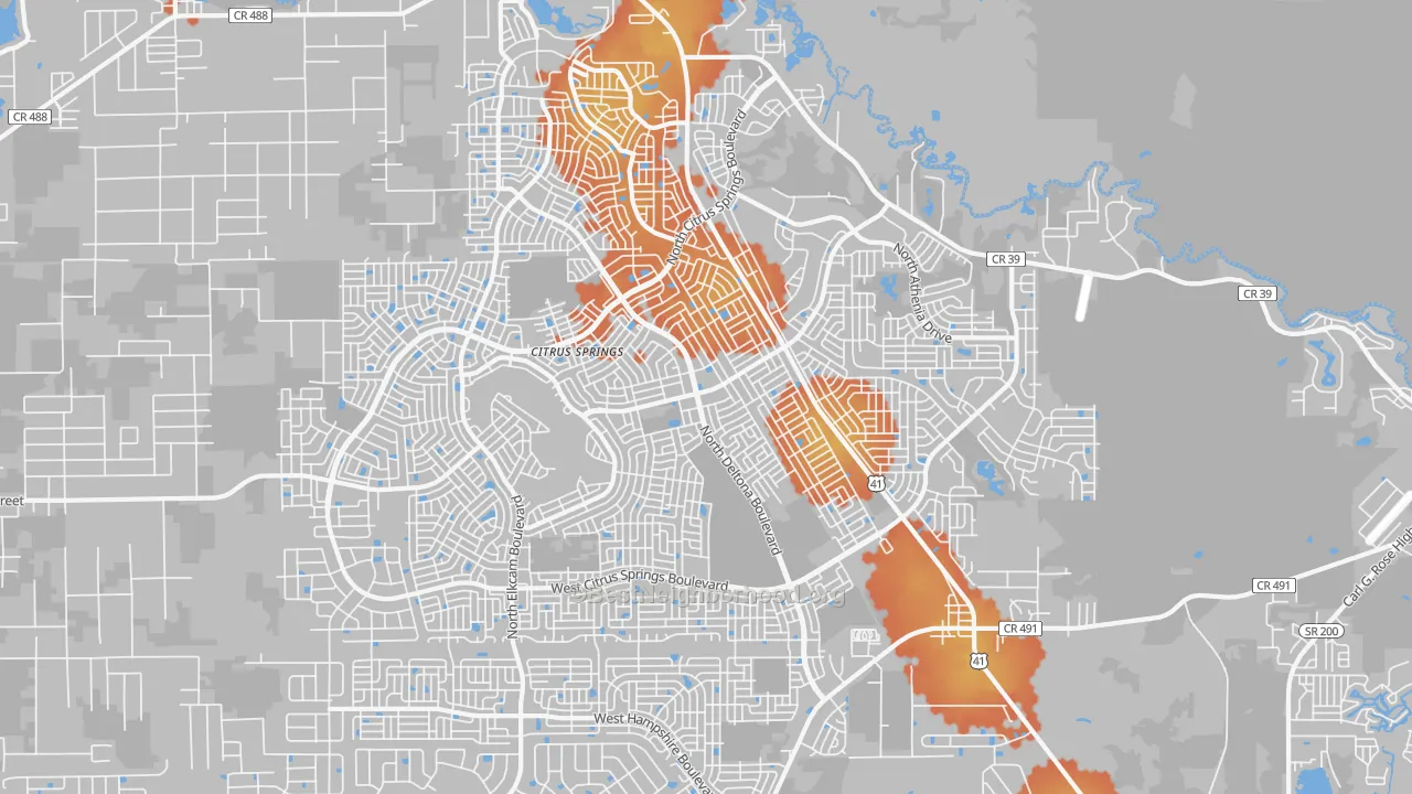 Bike Grade map of 34434, FL