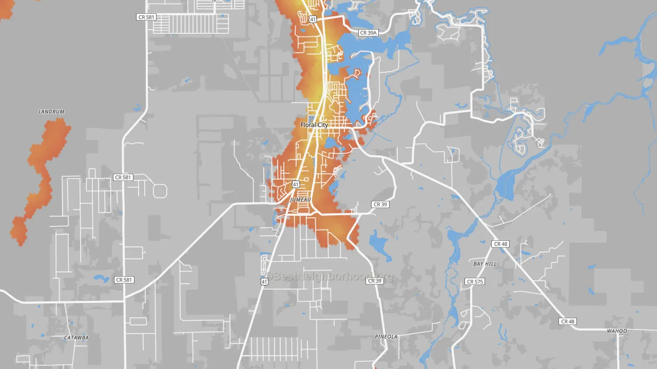 Bike Grade map of 34436, FL
