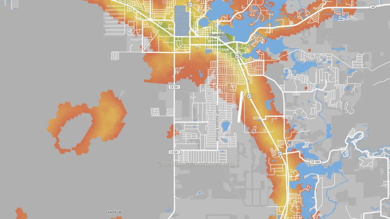 Bike Grade map of 34452, FL