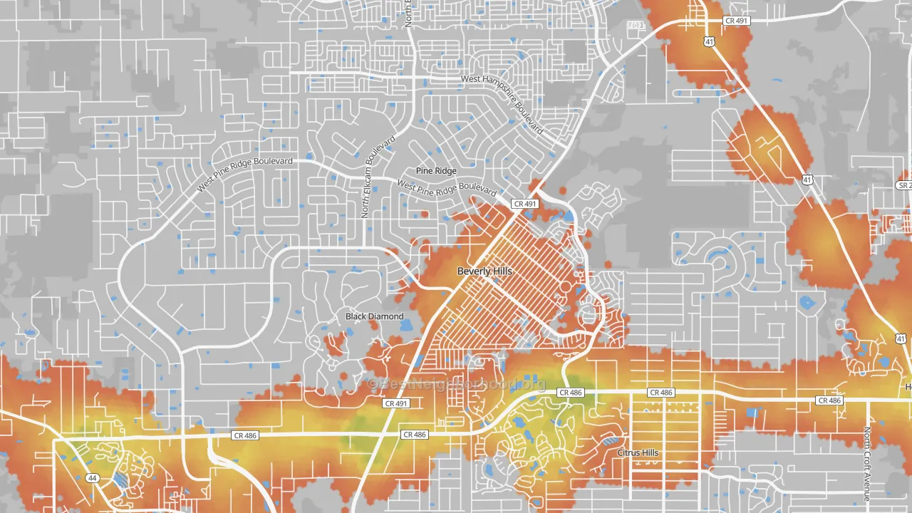 Bike Grade map of 34465, FL