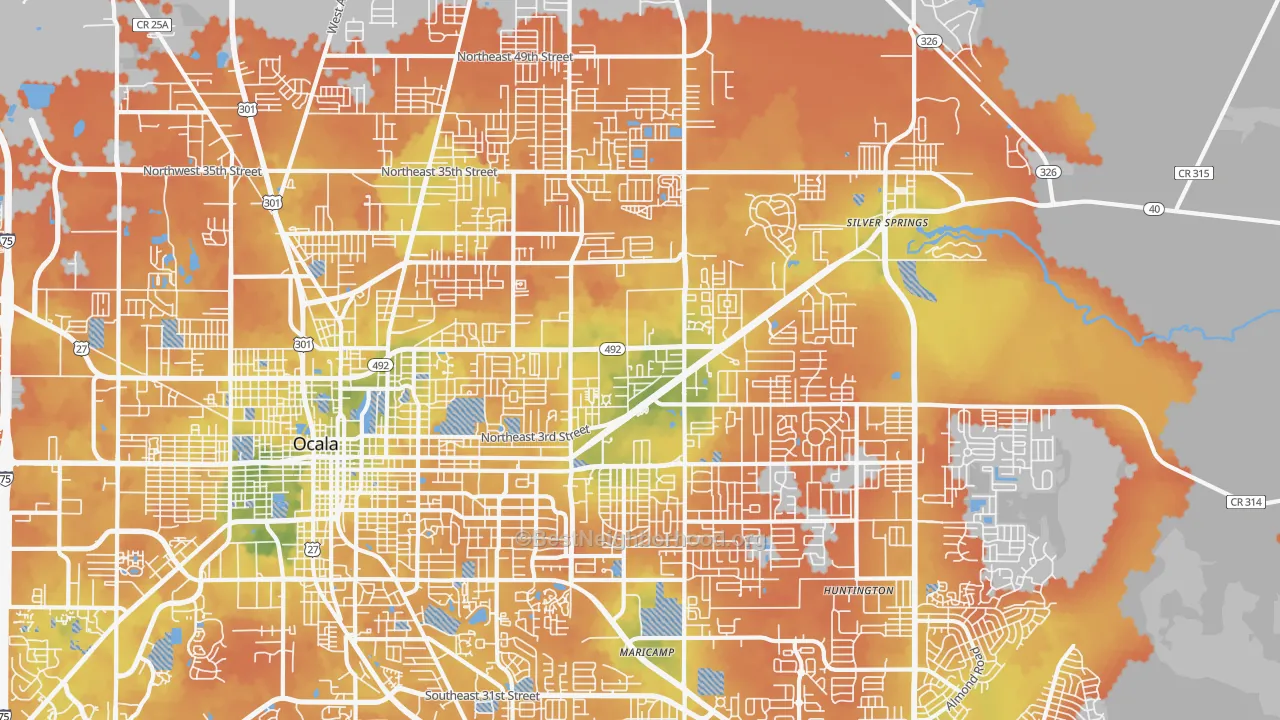 Bike Grade map of 34470, FL