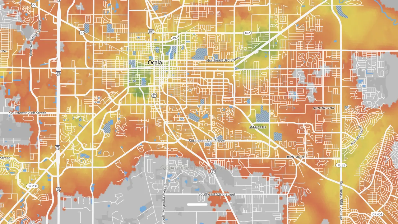 Bike Grade map of 34471, FL