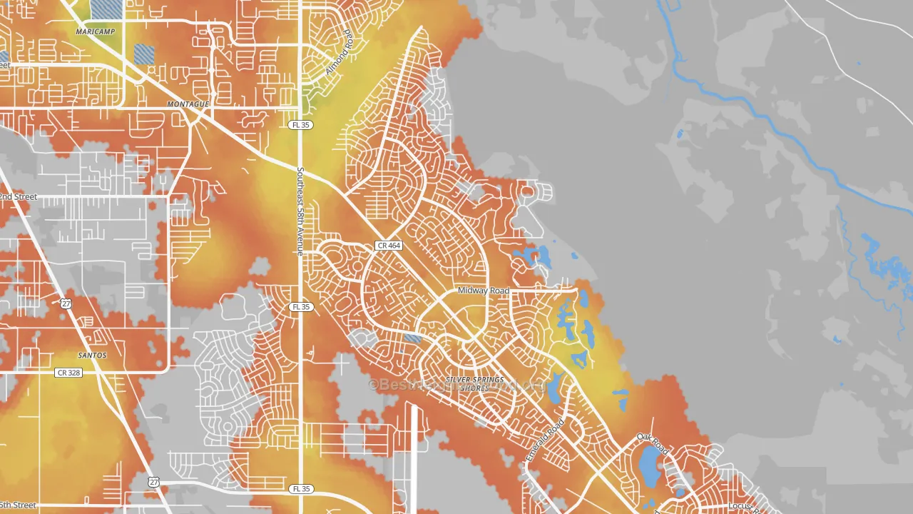 Bike Grade map of 34472, FL