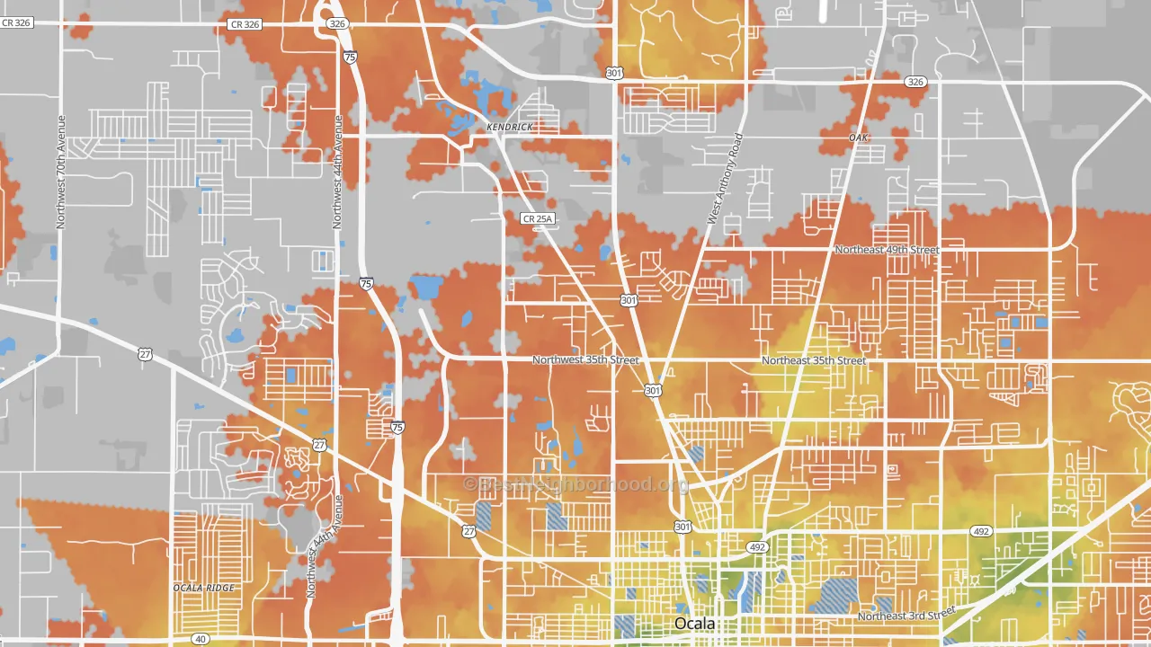 Bike Grade map of 34475, FL