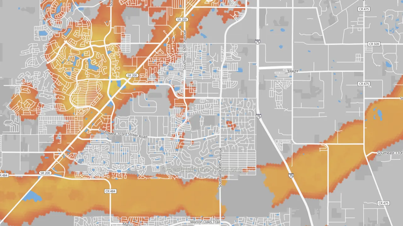Bike Grade map of 34476, FL