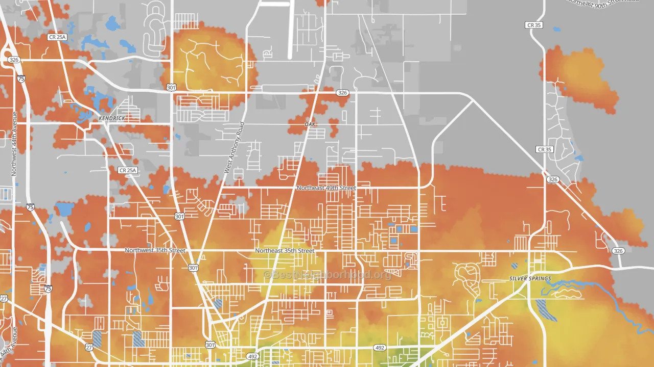 Bike Grade map of 34479, FL