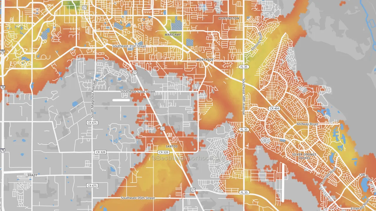 Bike Grade map of 34480, FL
