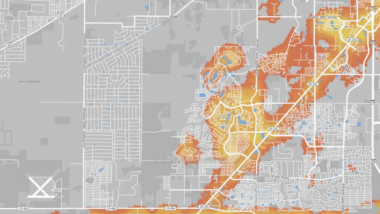 Bike Grade map of 34481, FL