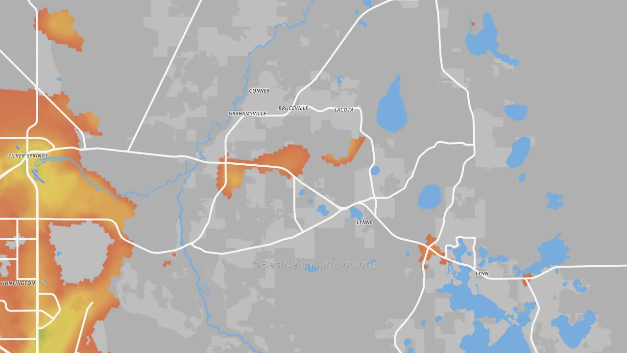 Bike Grade map of 34488, FL