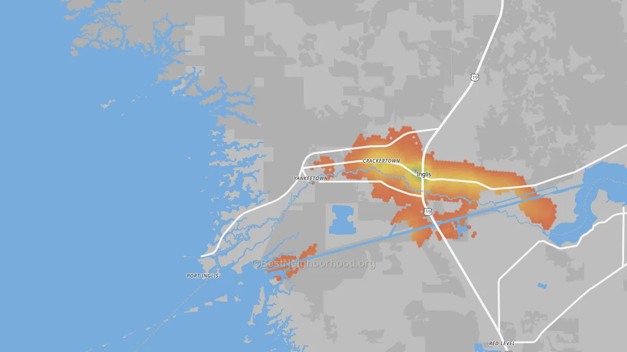 Bike Grade map of 34498, FL