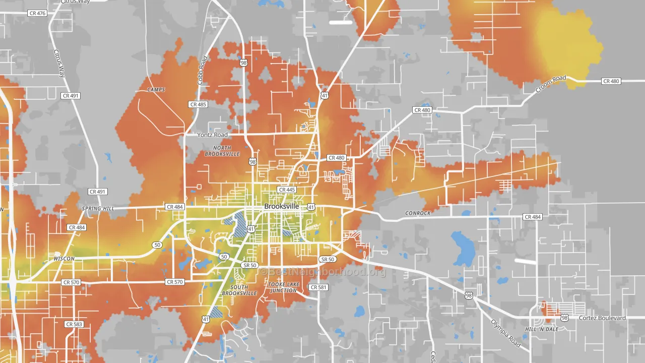 Bike Grade map of 34601, FL