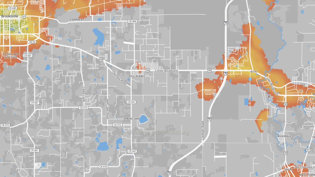 Bike Grade map of 34602, FL