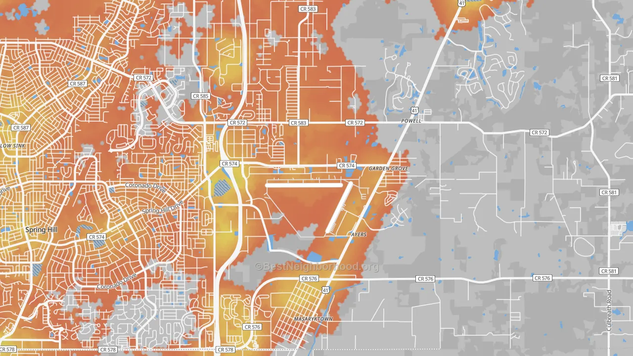 Bike Grade map of 34604, FL
