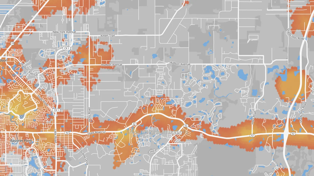 Bike Grade map of 34669, FL