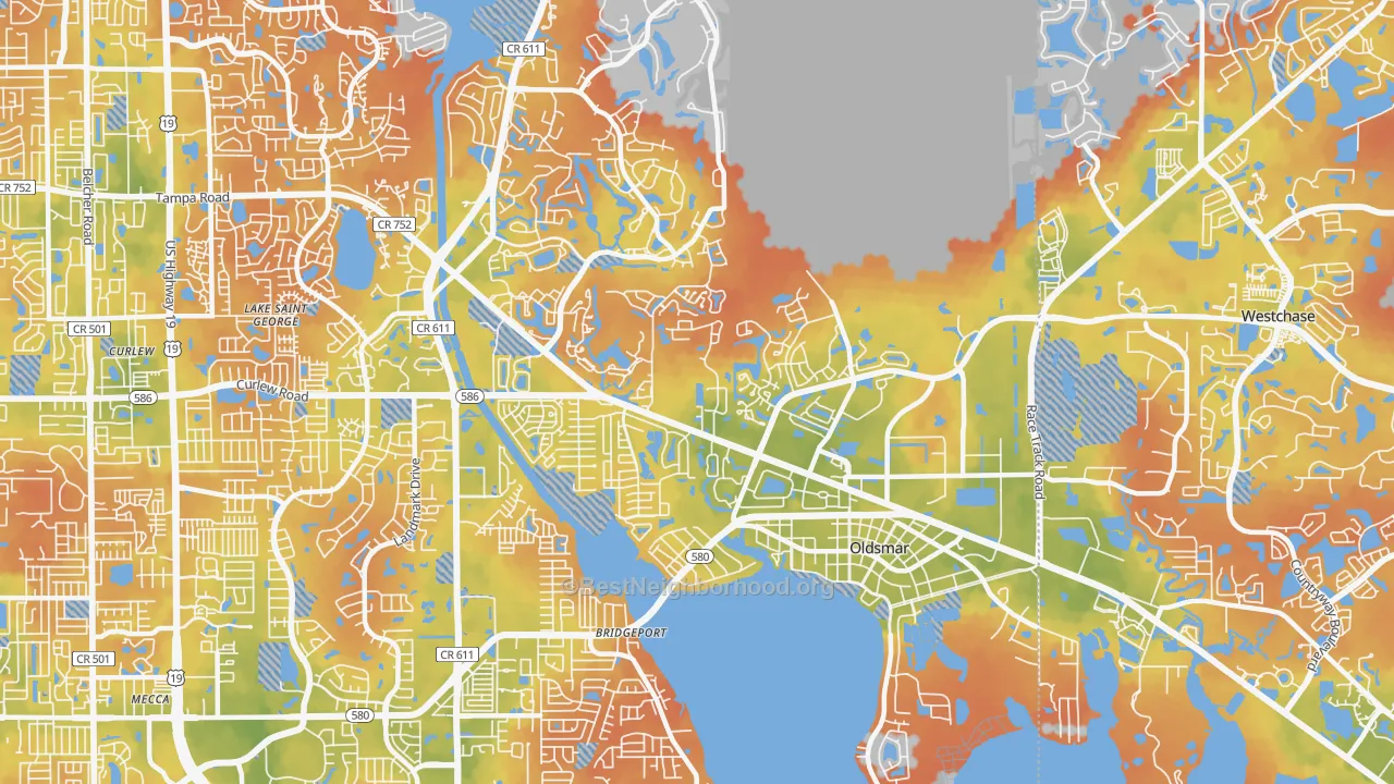 Bike Grade map of 34677, FL