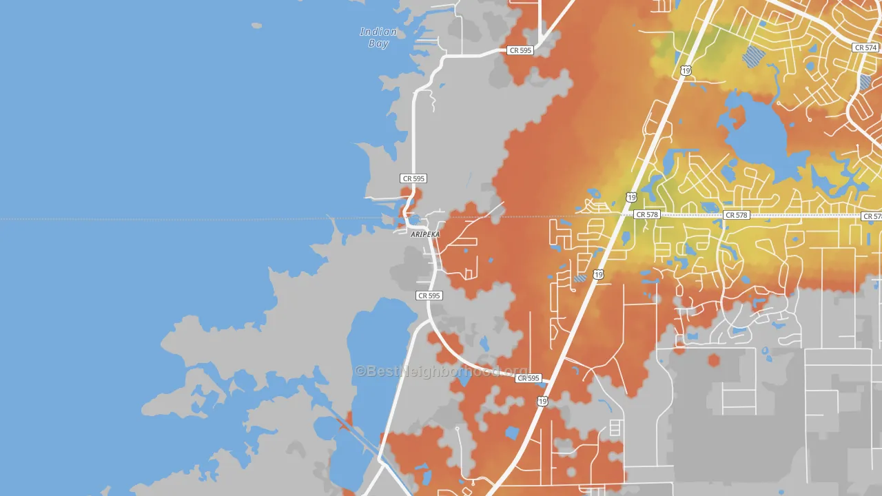 Bike Grade map of 34679, FL