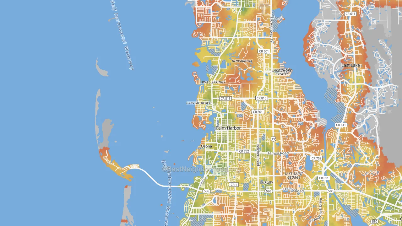 Bike Grade map of 34681, FL