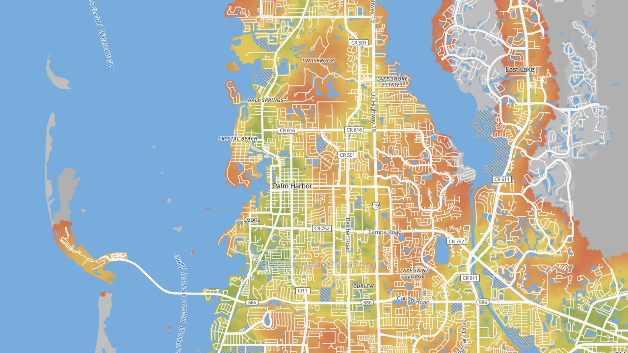 Bike Grade map of 34683, FL