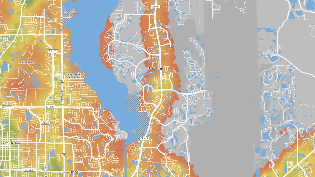 Bike Grade map of 34685, FL