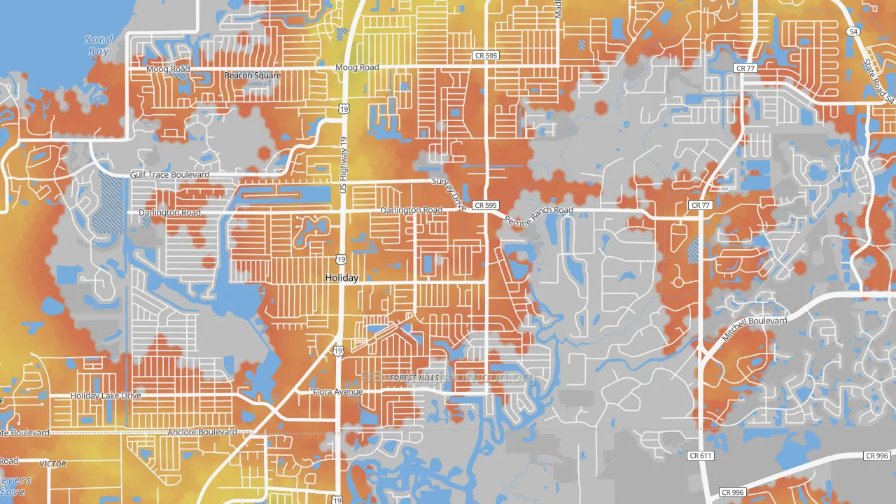 Bike Grade map of 34690, FL