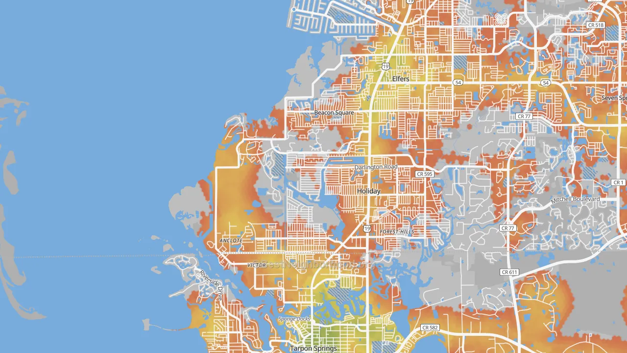 Bike Grade map of 34691, FL